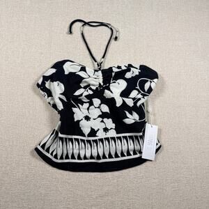 NEW women's halter black cami top coastal Large flowy hawaii vacation cruise